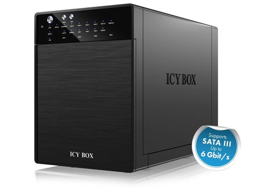 ICY BOX External 4 bay RAID System for 3.5" SATA I / II / III hard disks with USB 3.0 and eSATA (IB-RD3640SU3) - image1