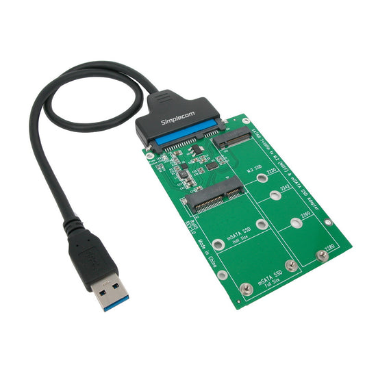 Simplecom SA221 USB 3.0 to mSATA + NGFF M.2 (B Key) SSD 2 in 1 Combo Adapter - image1