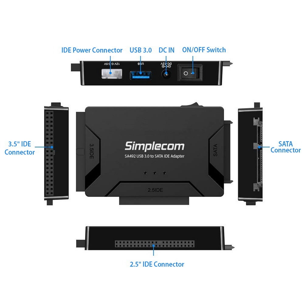 SA492 USB 3.0 to 2.5", 3.5", 5.25" SATA IDE Adapter with Power Supply - image3