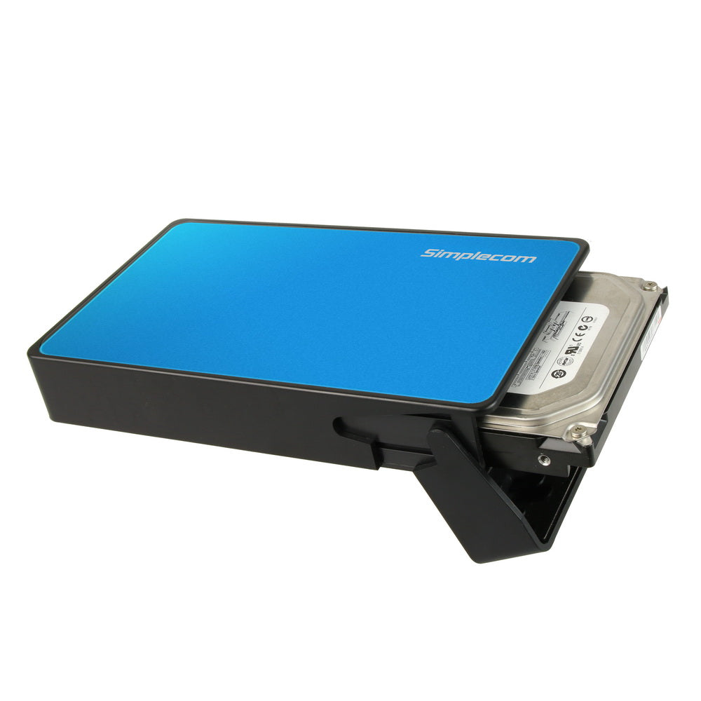 SE325 Tool Free 3.5" SATA HDD to USB 3.0 Hard Drive Enclosure Blue - image2