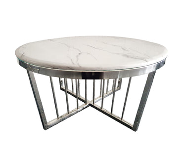 Salina Coffee Table - Marble - 80cm Silver - image1