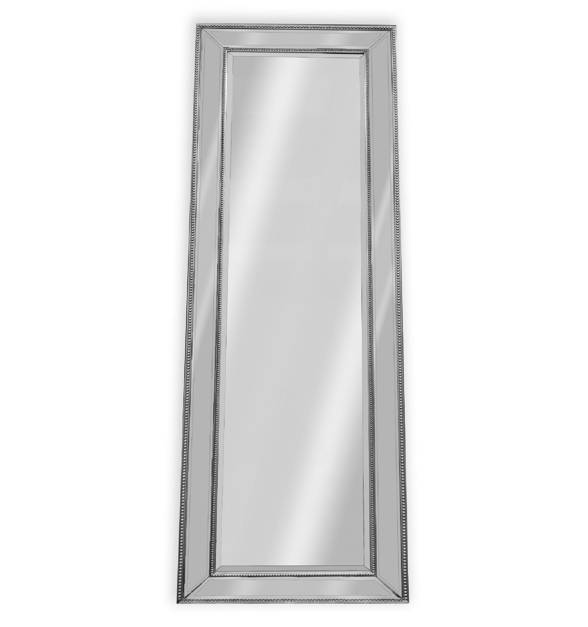 Medium Silver Beaded Framed Mirror - 70cm x 170cm - image1