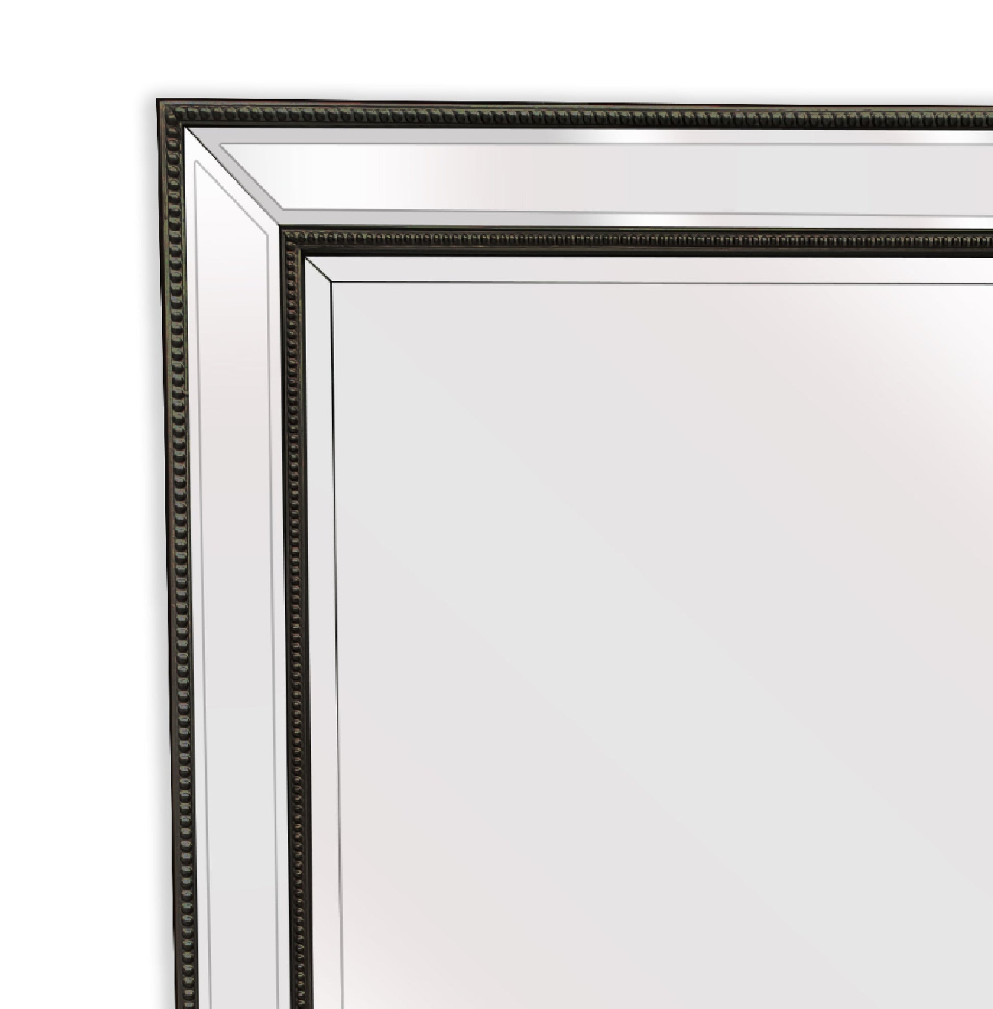 Black Beaded Framed Mirror - Rectangle 80cm x 110cm - image2