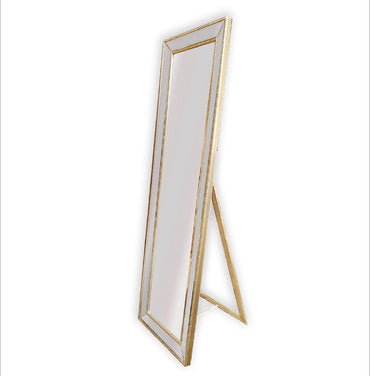 Gold Beaded Framed Mirror - Free Standing 50cm x 170cm - image1