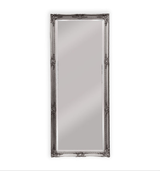 French Provincial Ornate Mirror - Antique Silver - Medium 70cm x 170cm - image1