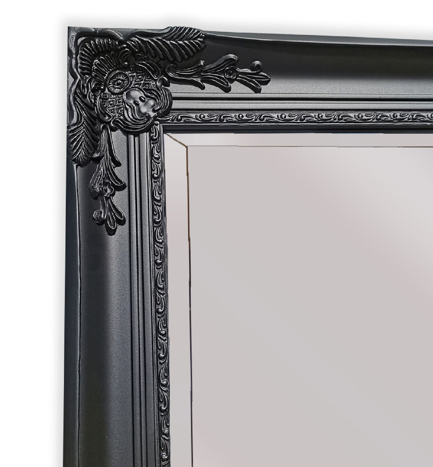 French Provincial Ornate Mirror - Black - Medium 70cm x 170cm - image2