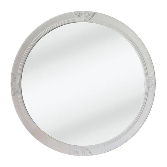 French Provincial Ornate Round Mirror - White - image1
