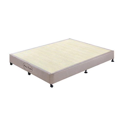 Mattress Base Ensemble Double Size Solid Wooden Slat in Beige with Removable Cover - image1