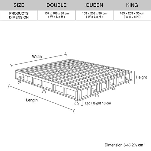 Mattress Base Ensemble King Size Solid Wooden Slat in Beige with Removable Cover - image13