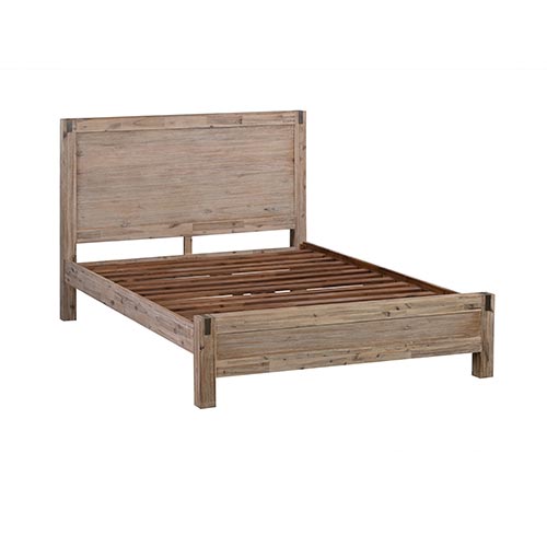 Queen size Bed Frame in Solid Acacia Veneered Medium High Headboard in Oak - image3