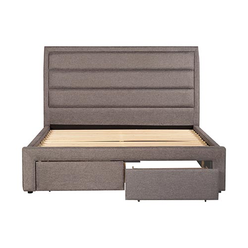 Megan Bed Fabric Light Grey King size With Storage Drawers - image3