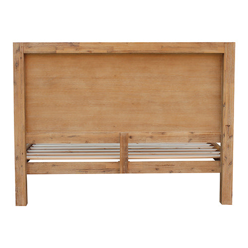 Bed Frame Single Size in Solid Wood Veneered Acacia Bedroom Timber Slat in Oak - image3