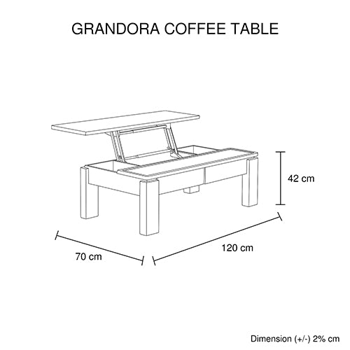 Grandora Coffee Table Black & White Glossy Colour - image2
