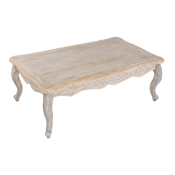 Coffee Table Oak Wood Plywood Veneer White Washed Finish - image1
