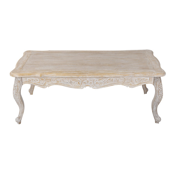 Coffee Table Oak Wood Plywood Veneer White Washed Finish - image2