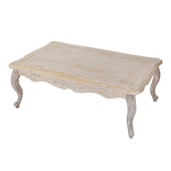 Coffee Table Oak Wood Plywood Veneer White Washed Finish - image3