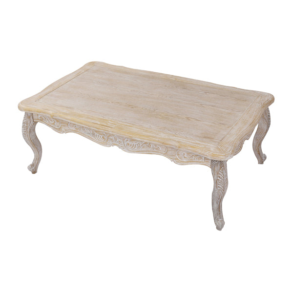 Coffee Table Oak Wood Plywood Veneer White Washed Finish - image5