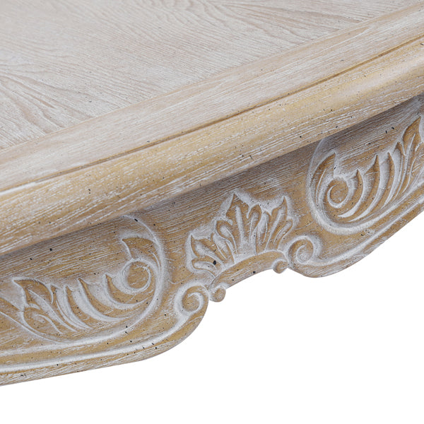 Coffee Table Oak Wood Plywood Veneer White Washed Finish - image7