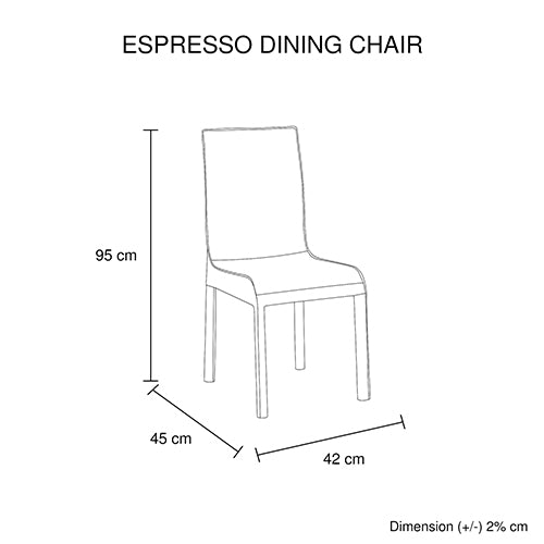 2X Espresso Dining Chair Black Colour - image2