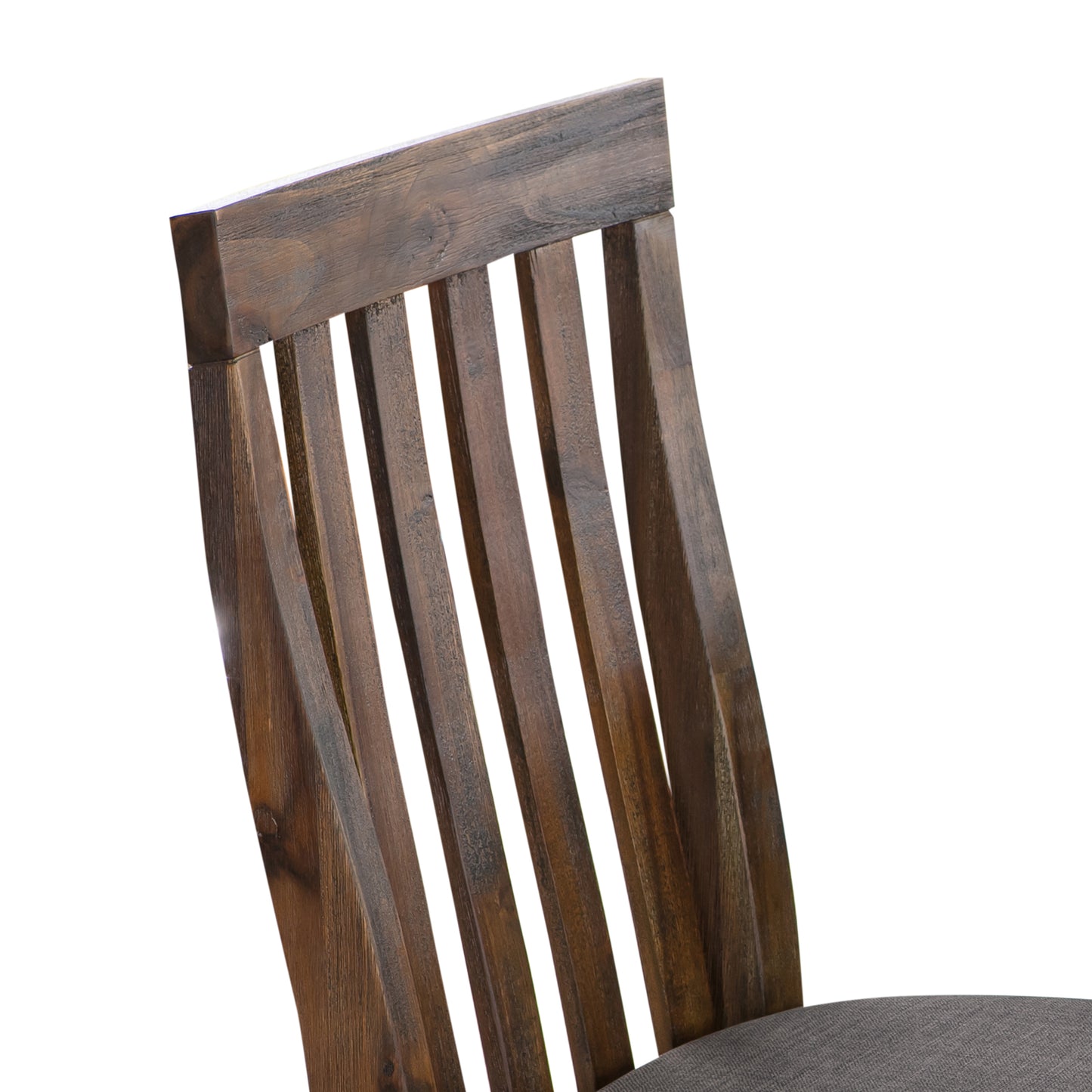 2x Wooden Frame Leatherette in Solid Wood Acacia & Veneer Dining Chairs in Chocolate Colour - image5