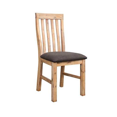 2x Wooden Frame Leatherette in Solid Wood Acacia & Veneer Dining Chairs in Oak Colour - image3