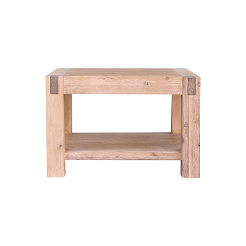 Lamp Table Open Storage Solid Wooden Frame in Classic Oak Colour - image2