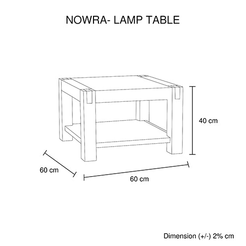 Lamp Table Open Storage Solid Wooden Frame in Classic Oak Colour - image8