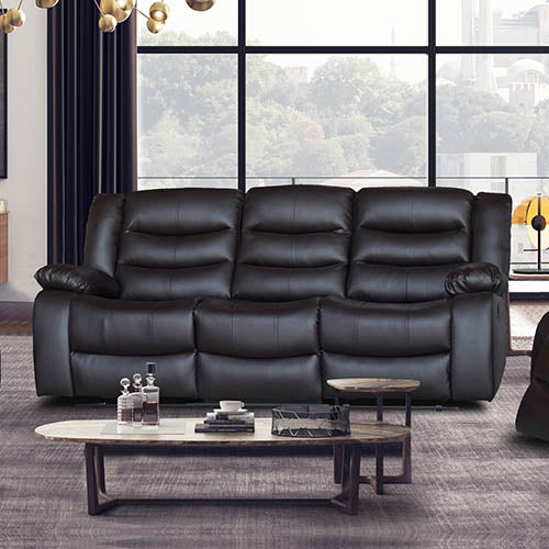 3+2 Seater Recliner Sofa In Faux Leather Lounge Couch in Brown - image3