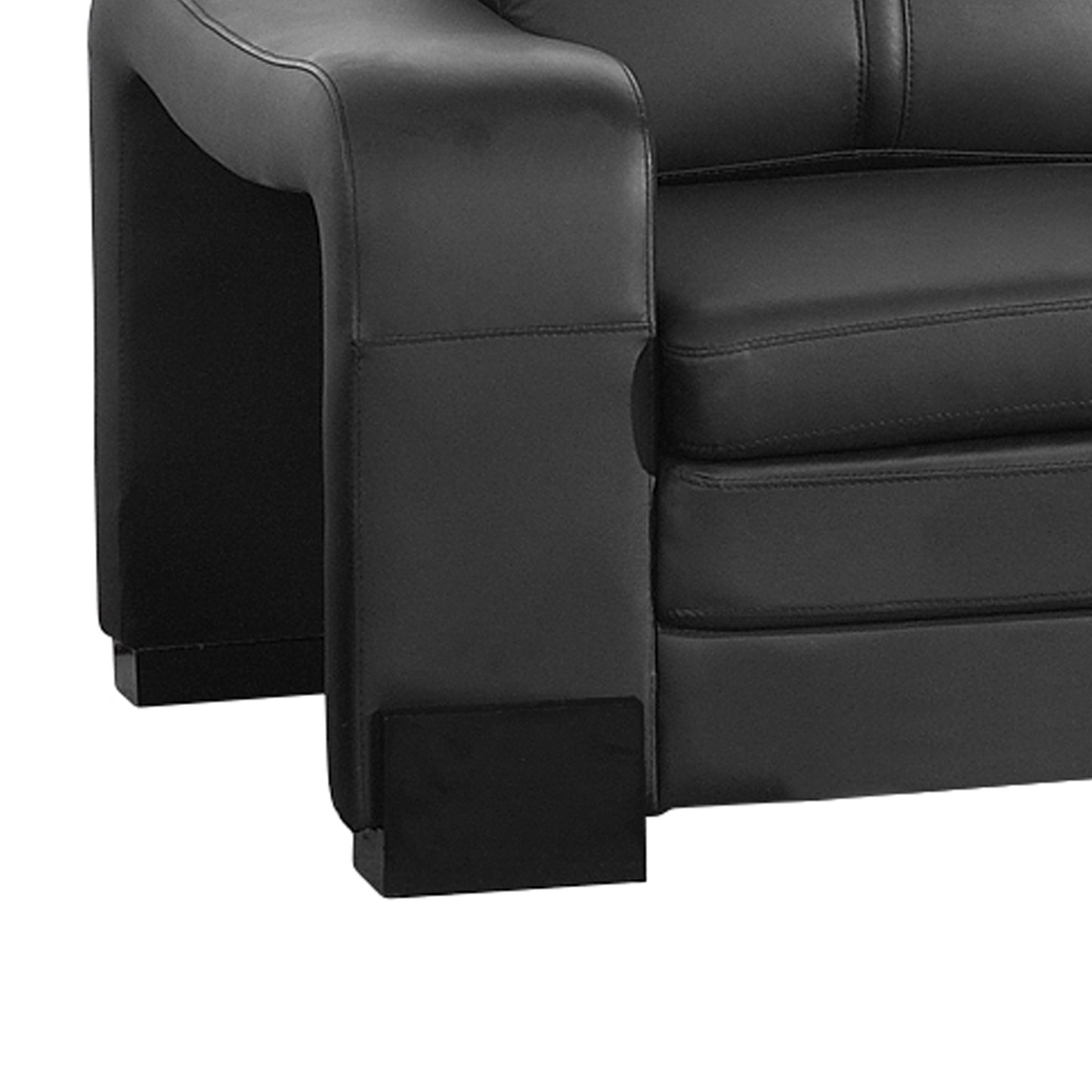 Lounge Set Luxurious 6 Seater Faux Leather Corner Sofa Living Room Couch in Black with 2x Ottomans - image7