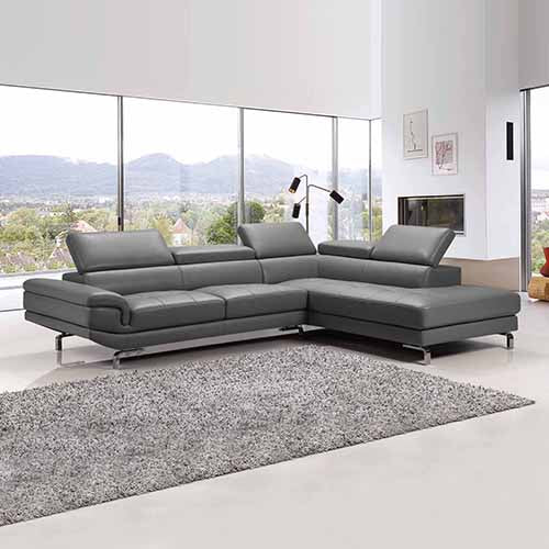 Vienna Corner Sofa Set Spacious Chaise Lounge Leatherette Air Leather Grey - image7