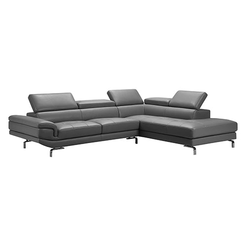 Vienna Corner Sofa Set Spacious Chaise Lounge Leatherette Air Leather Grey - image1