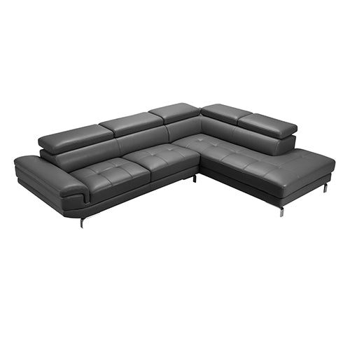 Vienna Corner Sofa Set Spacious Chaise Lounge Leatherette Air Leather Grey - image3