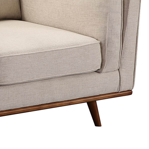 Sofa 1 Seater Fabric Cushions Modern Sofa Beige Colour - image6