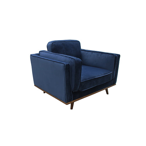 York Sofa 1 Seater Fabric Cushion Modern Sofa Blue Colour - image9