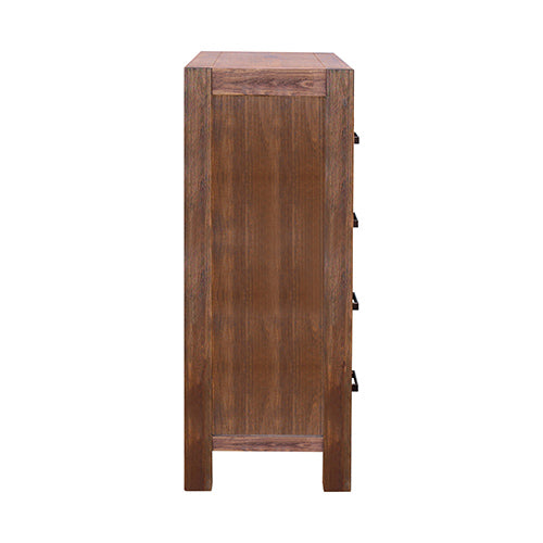 Tallboy with 4 Storage Drawers Solid Wooden Assembled in Chocolate Colour - image4