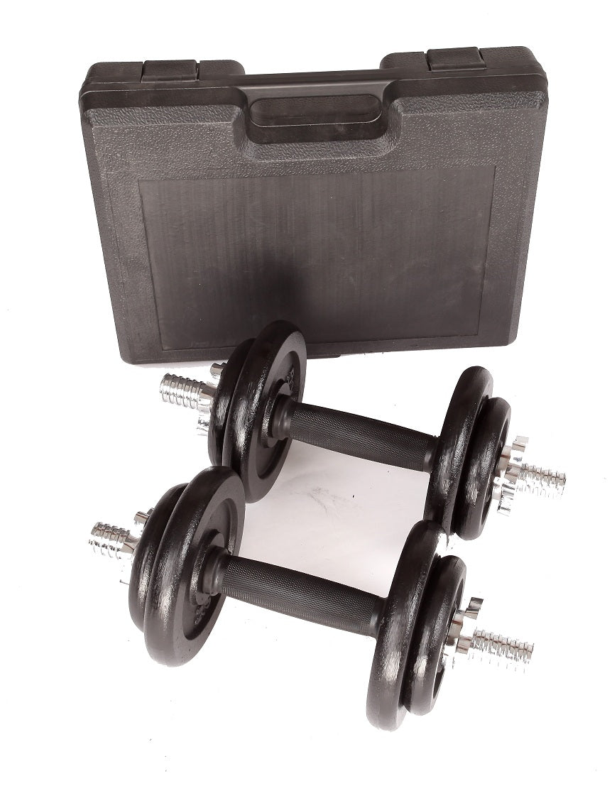 20kg Black Dumbbell Set with Carrying Case - image3