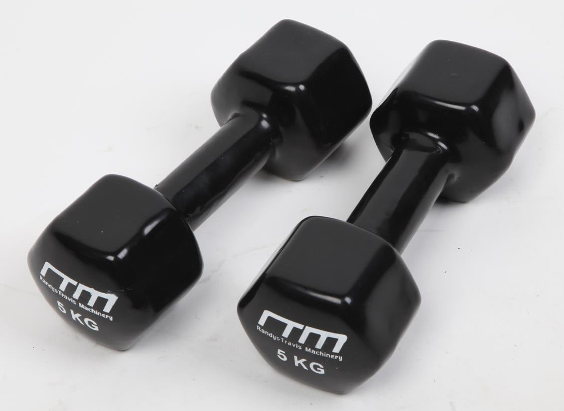 5kg Dumbbells Pair PVC Hand Weights Rubber Coated - image2