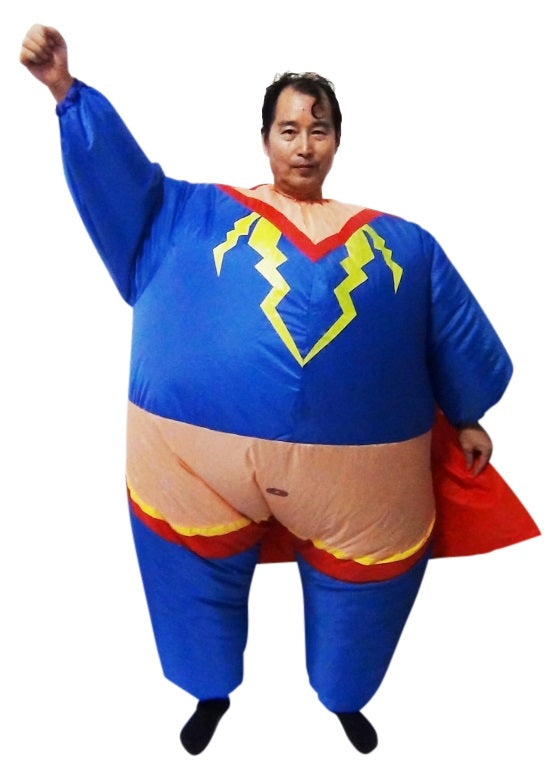 Super Hero Fancy Dress Inflatable Suit -Fan Operated Costume - image1