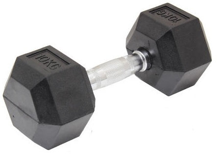 10KG Commercial Rubber Hex Dumbbell Gym Weight - image1