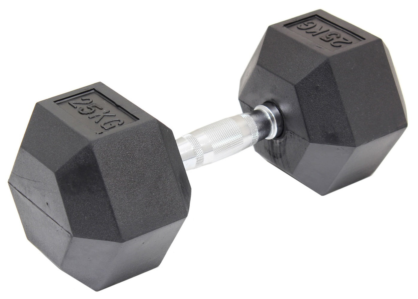 25KG Commercial Rubber Hex Dumbbell Gym Weight - image1