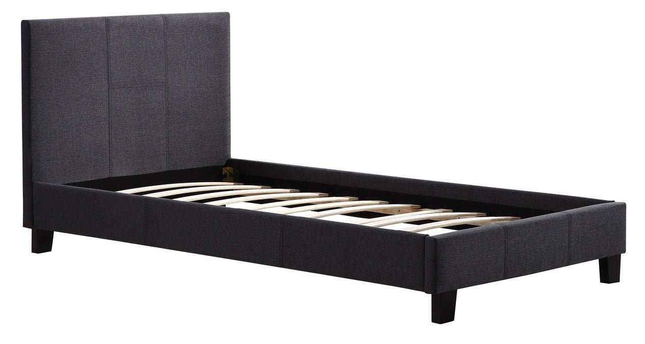 Single Linen Fabric Bed Frame Grey - image2