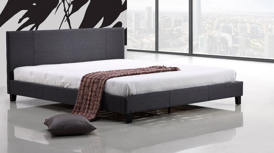 King Linen Fabric Bed Frame Grey - image1