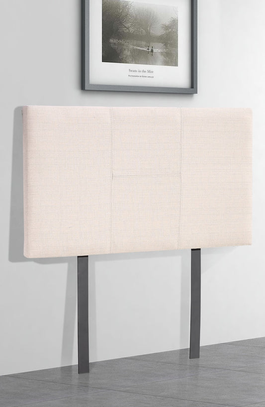 Linen Fabric Single Bed Headboard Bedhead - Beige - image1