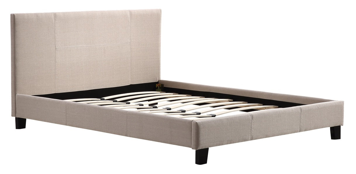 Queen Linen Fabric Bed Frame Beige - image3