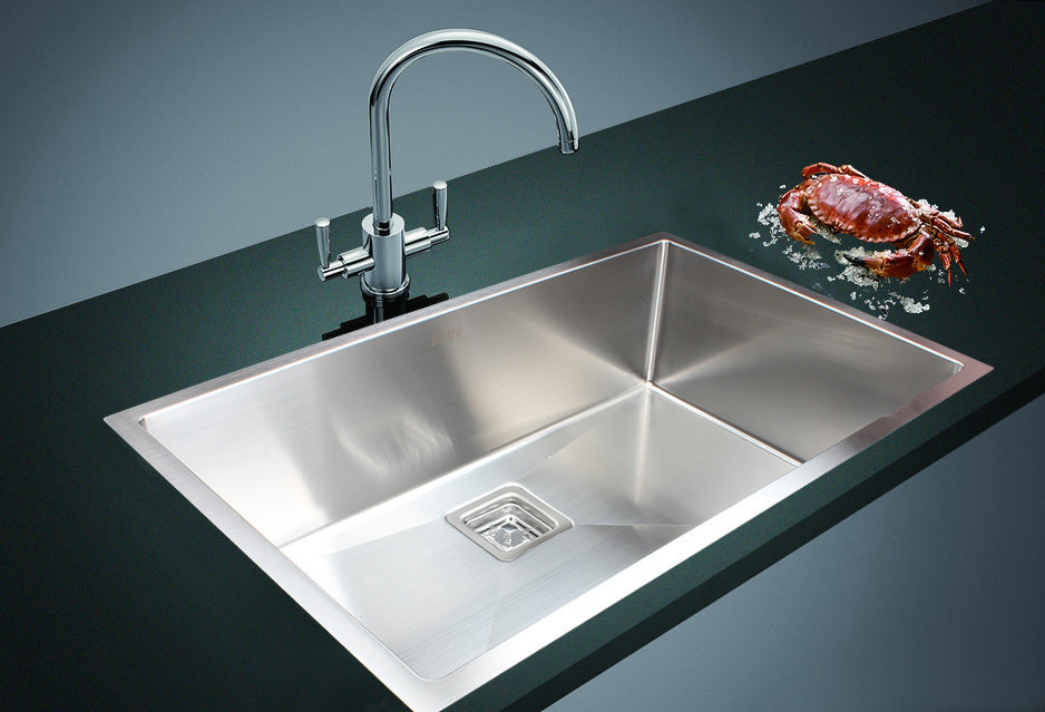 810x505mm Handmade 1.5mm Stainless Steel Undermount / Topmount Kitchen Sink with Square Waste - image4