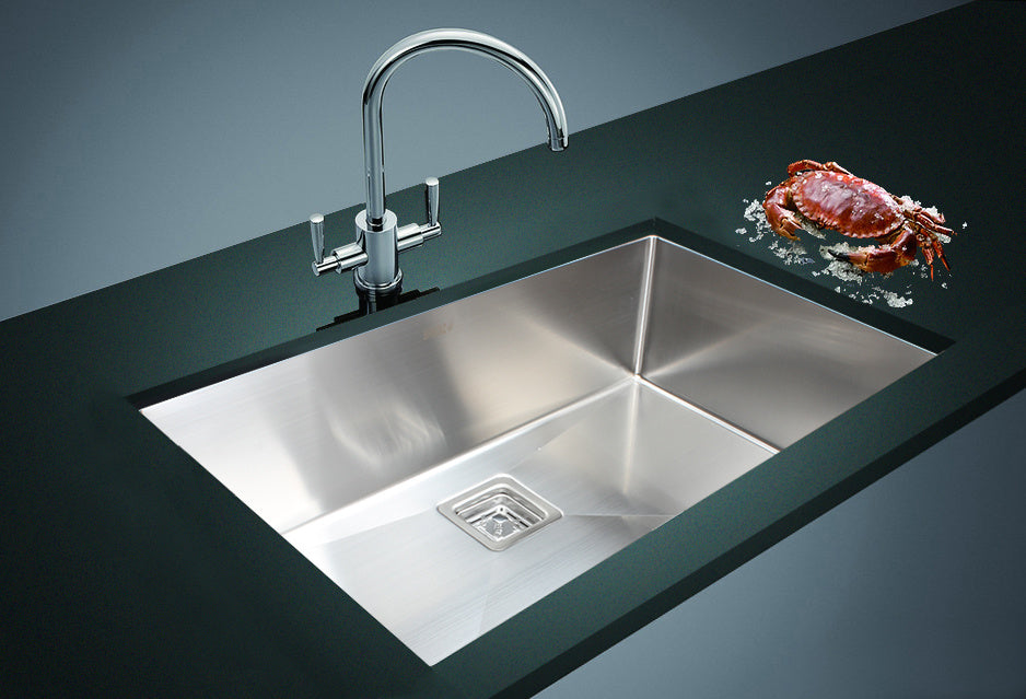 810x505mm Handmade 1.5mm Stainless Steel Undermount / Topmount Kitchen Sink with Square Waste - image5