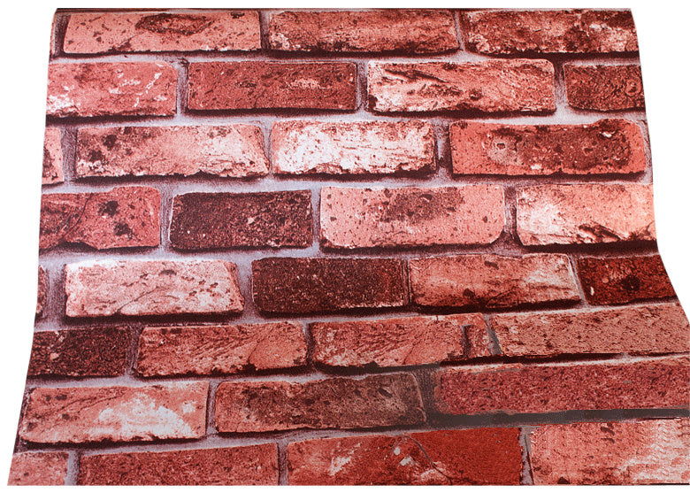 10m 3D Red Brick Print Theme Wallpaper - image2