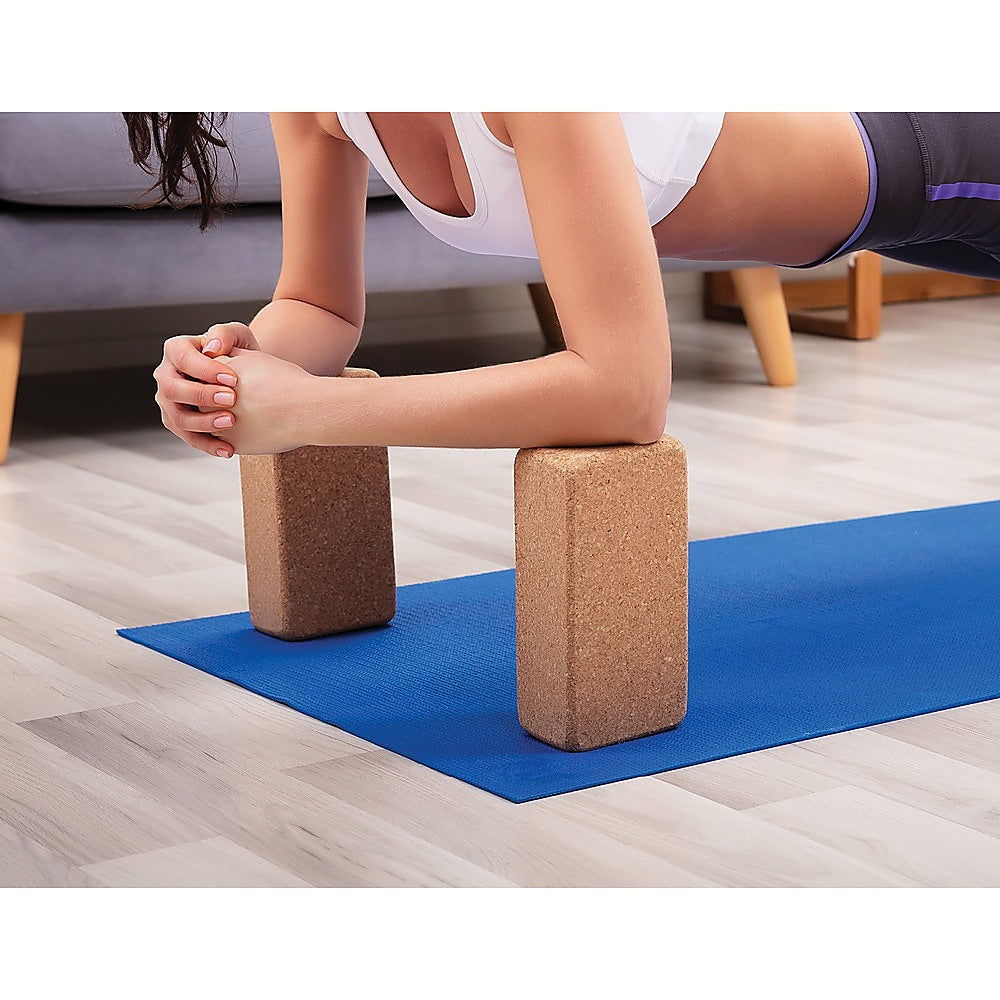 2x ECO-Friendly Cork Yoga Block Organic Yoga Prop Accessory Exercise Brick - image2