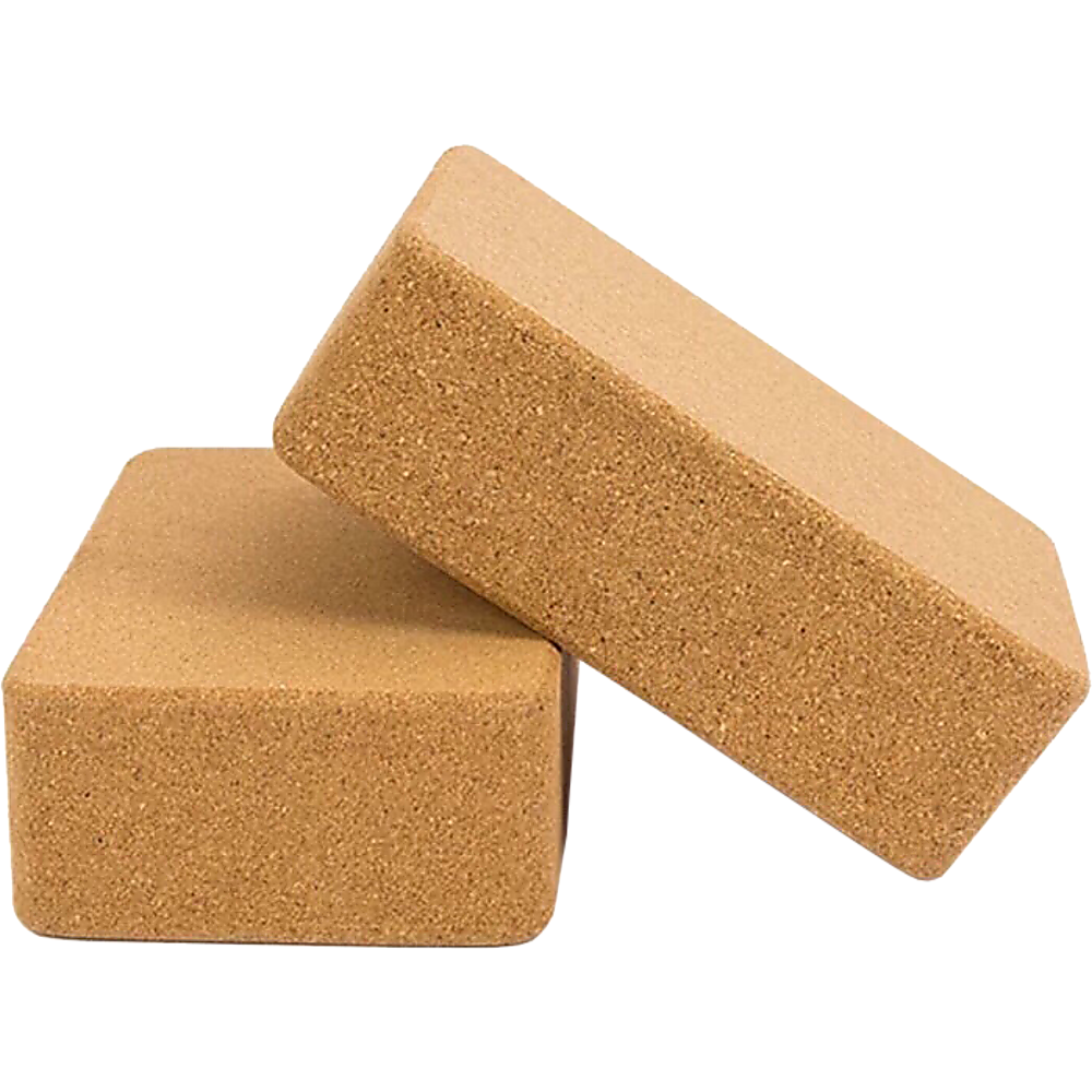 2x ECO-Friendly Cork Yoga Block Organic Yoga Prop Accessory Exercise Brick - image1