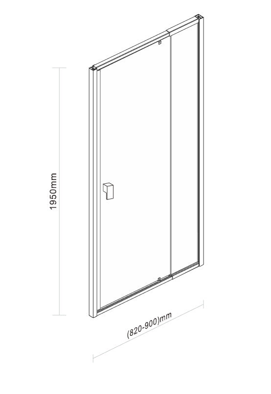 Adjustable Semi Frameless Shower Screen (82~90) x 195cm Australian Safety Glass - image3